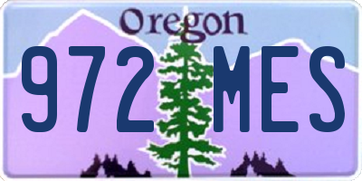 OR license plate 972MES