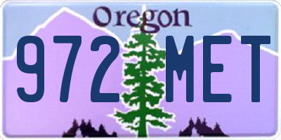 OR license plate 972MET
