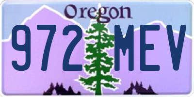 OR license plate 972MEV