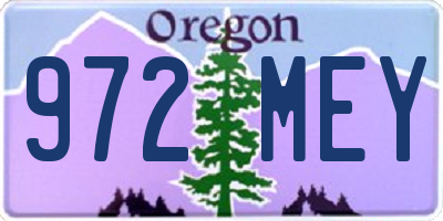 OR license plate 972MEY