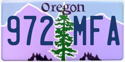 OR license plate 972MFA