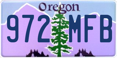 OR license plate 972MFB