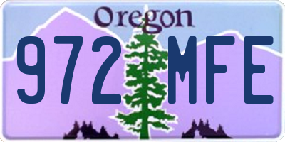 OR license plate 972MFE