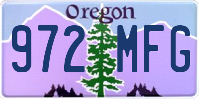 OR license plate 972MFG