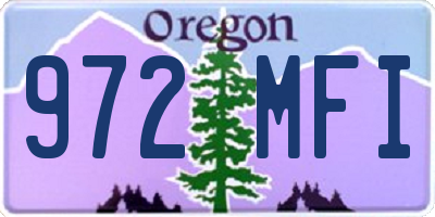 OR license plate 972MFI