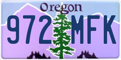 OR license plate 972MFK