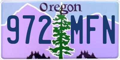 OR license plate 972MFN