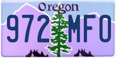OR license plate 972MFO