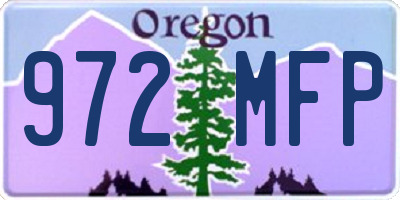 OR license plate 972MFP