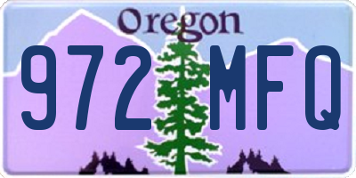 OR license plate 972MFQ