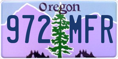 OR license plate 972MFR