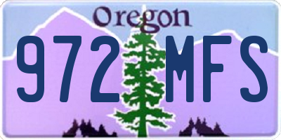 OR license plate 972MFS