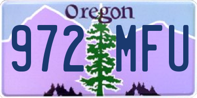 OR license plate 972MFU