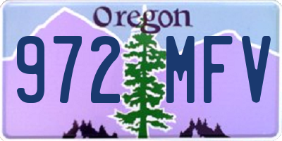 OR license plate 972MFV