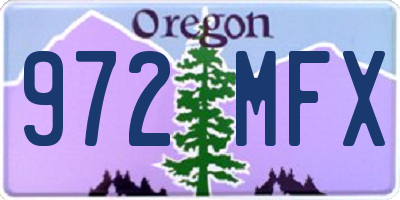 OR license plate 972MFX