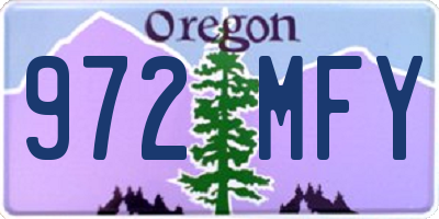 OR license plate 972MFY