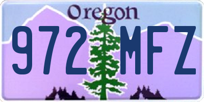 OR license plate 972MFZ