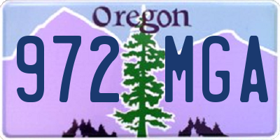 OR license plate 972MGA