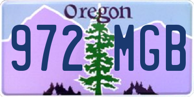 OR license plate 972MGB