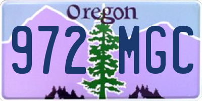 OR license plate 972MGC