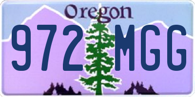 OR license plate 972MGG