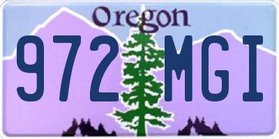 OR license plate 972MGI