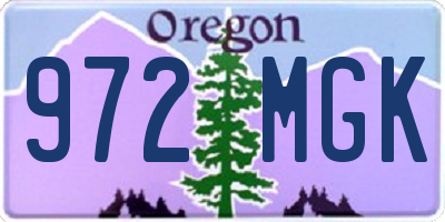 OR license plate 972MGK