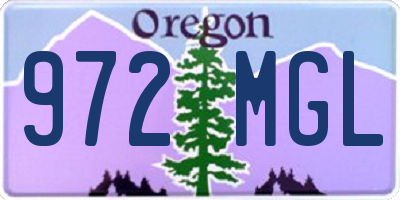 OR license plate 972MGL