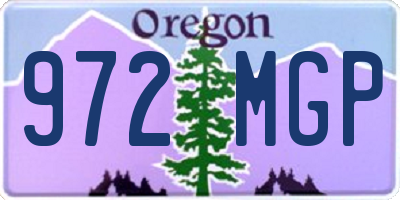 OR license plate 972MGP