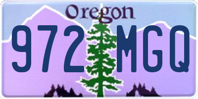 OR license plate 972MGQ