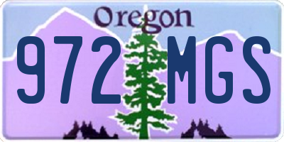OR license plate 972MGS