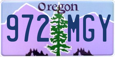 OR license plate 972MGY