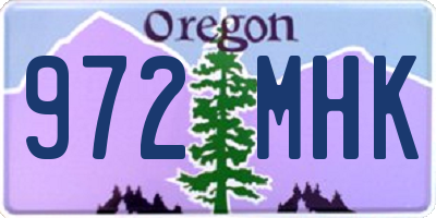 OR license plate 972MHK