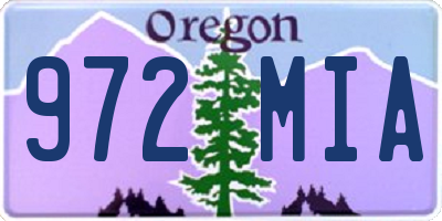 OR license plate 972MIA