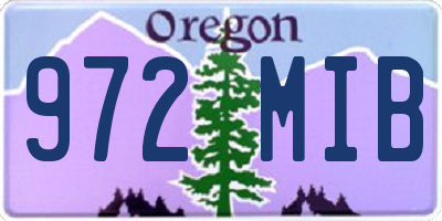 OR license plate 972MIB