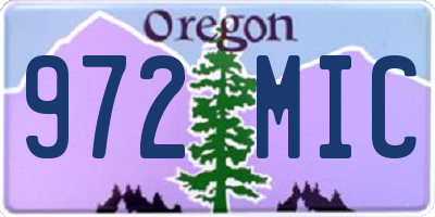 OR license plate 972MIC