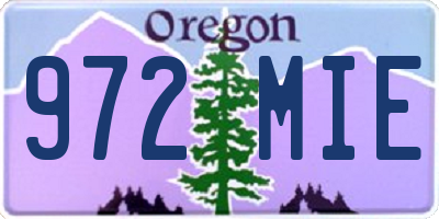 OR license plate 972MIE