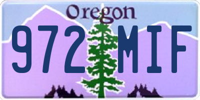 OR license plate 972MIF