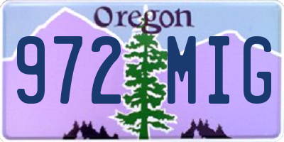 OR license plate 972MIG
