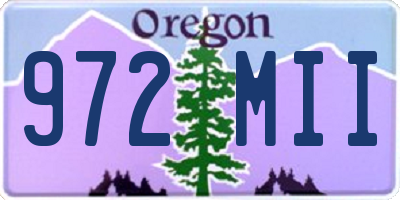 OR license plate 972MII