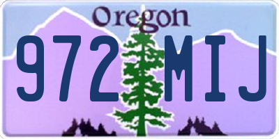 OR license plate 972MIJ