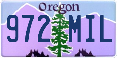 OR license plate 972MIL