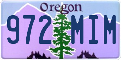 OR license plate 972MIM