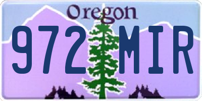 OR license plate 972MIR