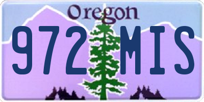OR license plate 972MIS