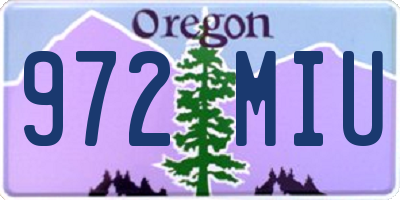 OR license plate 972MIU