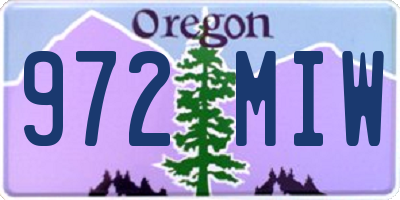 OR license plate 972MIW