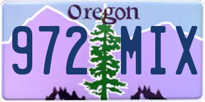 OR license plate 972MIX