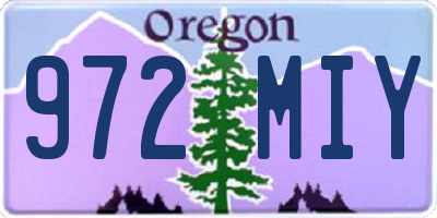 OR license plate 972MIY