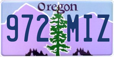 OR license plate 972MIZ